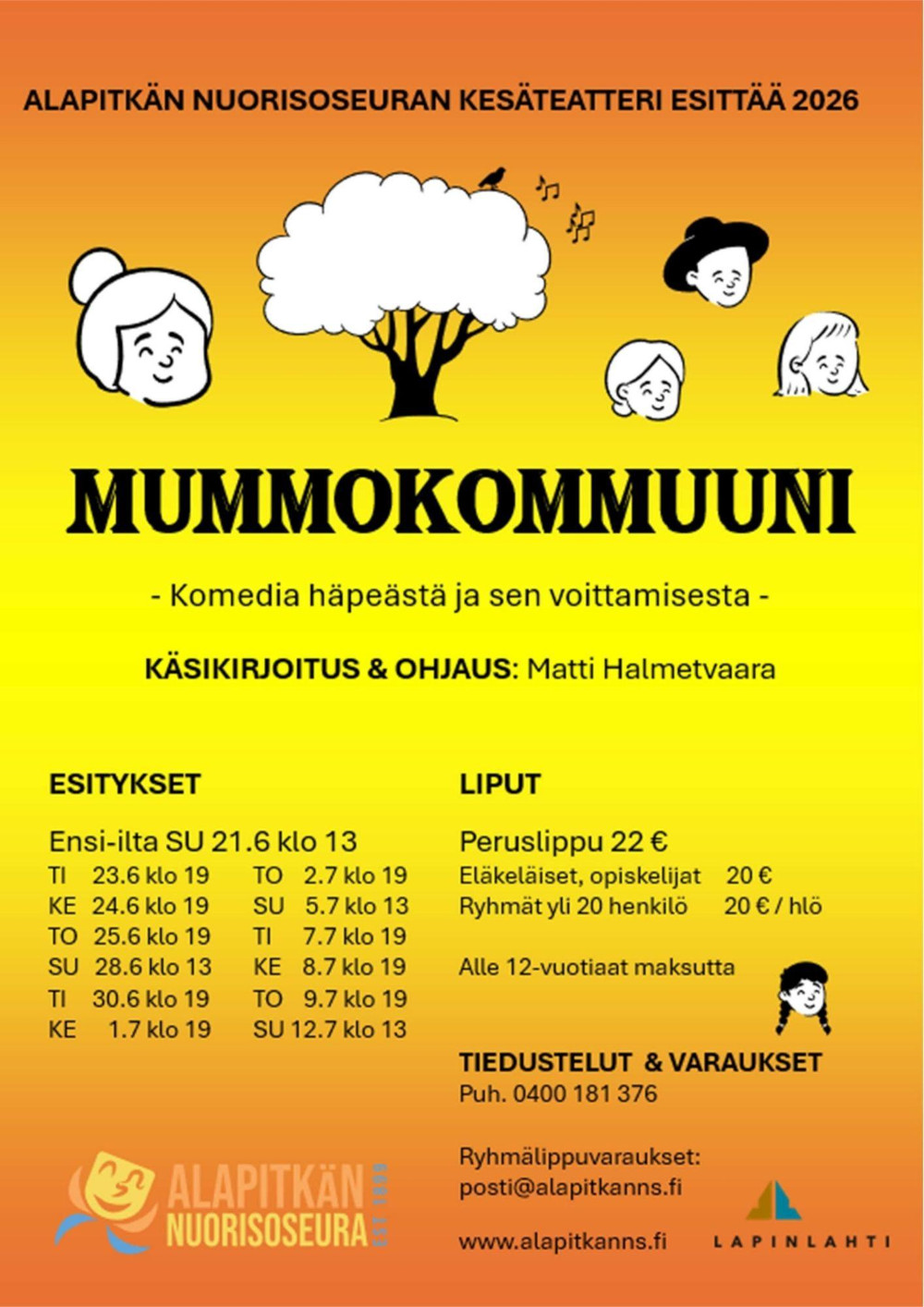 Alapitkän nuorisoseuran kesäteatteri 2026